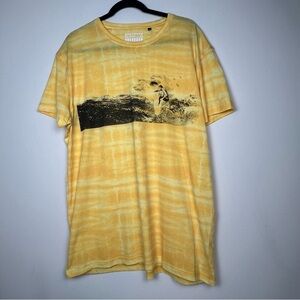 Burnside Yellow Tie-Dye Vintage Inspired Surfer Graphic T-Shirt - Surf Style XL